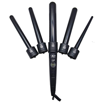 5pc Black Digital Curl Wand Set